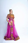 Geneva Organza Brocade Maxi with Removable Cape